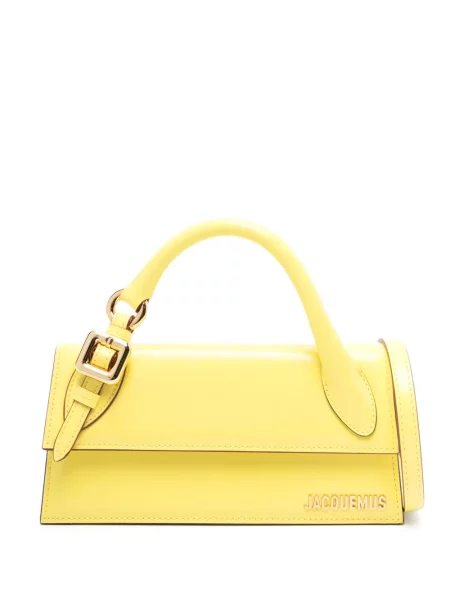 Lung bouclé geantă shopper Jacquemus galben