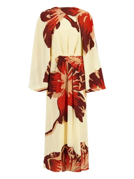 Rochie midi Johanna Ortiz cu model floral cu imagine până la genunchi
