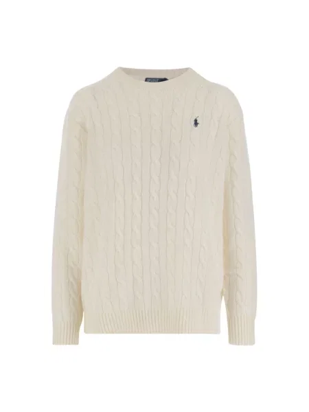 Sweter wełniany z mieszanki wełny lana i kaszmiru Polo Ralph Lauren beżowy