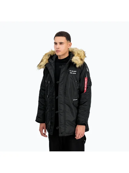Alpha Industries мъжко яке Airborne с качулка черно