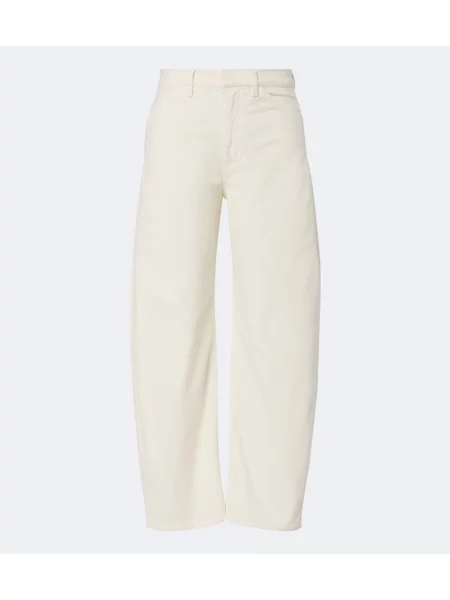 Pantaloni Nili Lotan de catifea cord alb