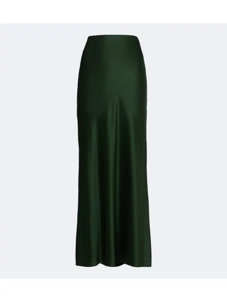 Fusta maxi The Sei din satin verde