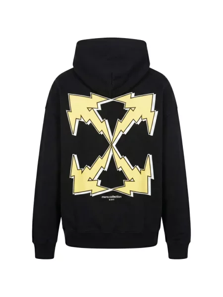 Hanorac cu glugă Off-white cu imagine alb