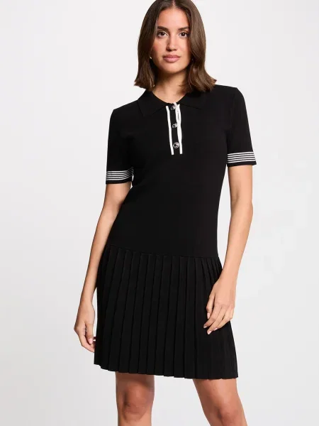 Morgan Rochie tricotat negru alb