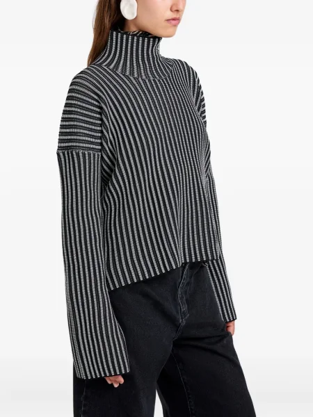 Pulover Proenza Schouler White Label cu dungi tricotate alb
