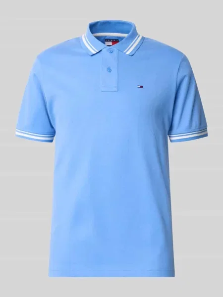 Koszulka polo z czystej bawełny o kroju regular fit Tommy Jeans niebieska
