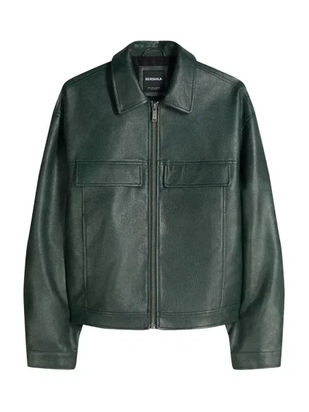 Bershka Prehodna jakna temno zelena