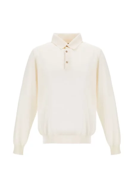 Lung tricou polo Herno alb