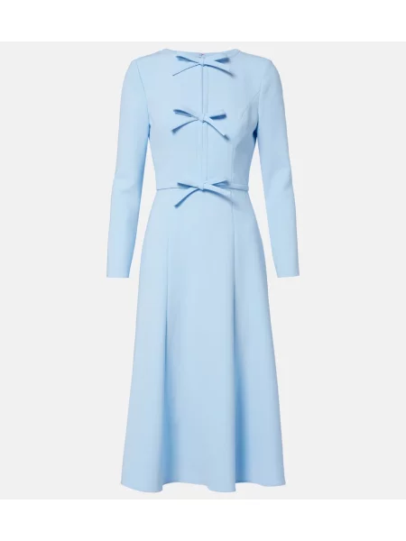 Rochie midi Carolina Herrera cu funde albastru