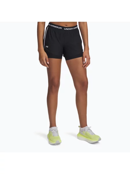 Pantaloni scurți de antrenament pentru femei Under Armour Tech Play Up black / black / white alb