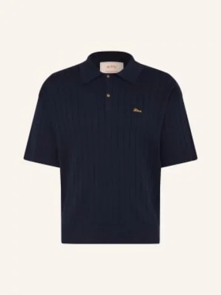 Blkvis Koszulka Polo Z Dzianiny blau granatowa