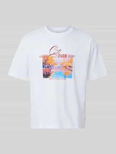 T-shirt z nadrukiem z motywem model SANREMO' Jack & Jones biała