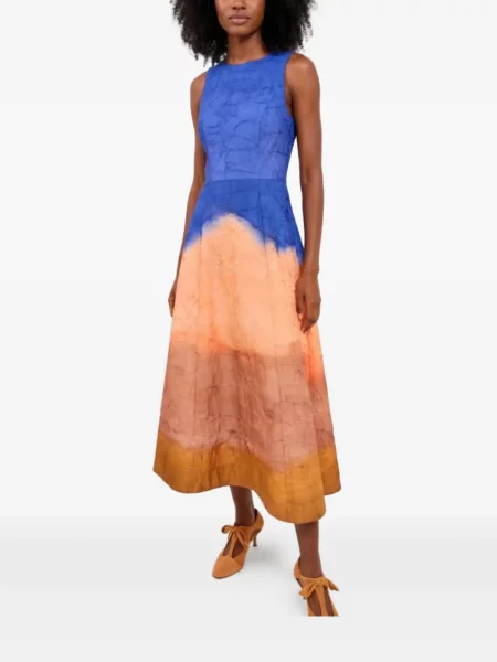 Odgovarati midi haljina Ulla Johnson bez rukava narančasta