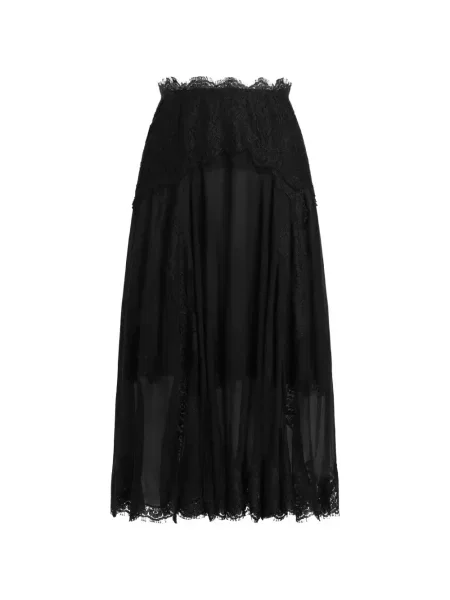 Fustă midi Dolce & Gabbana de mătase negru