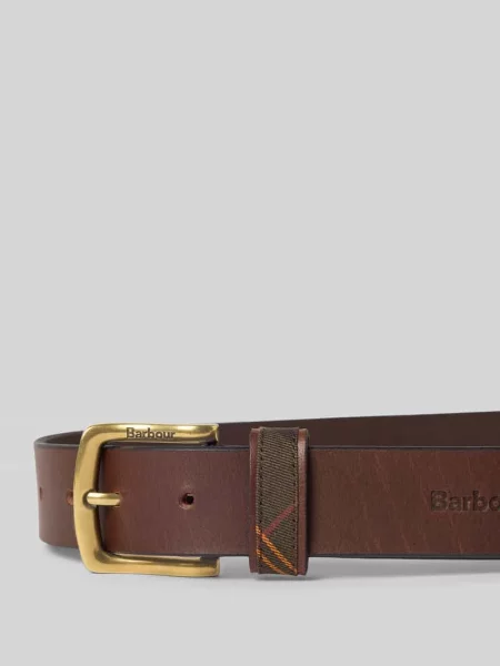 Pasek z naturalnej skóry z wytłaczanym logo Barbour
