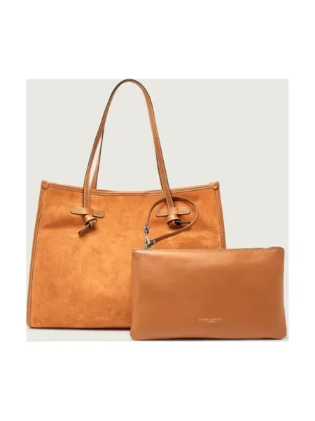 GIANNI CHIARINI Geantă shopper + borsetă MARCELLA | piele întoarsă