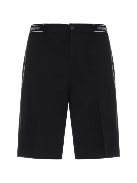 Pantaloni scurți Just Cavalli cu autograf negru