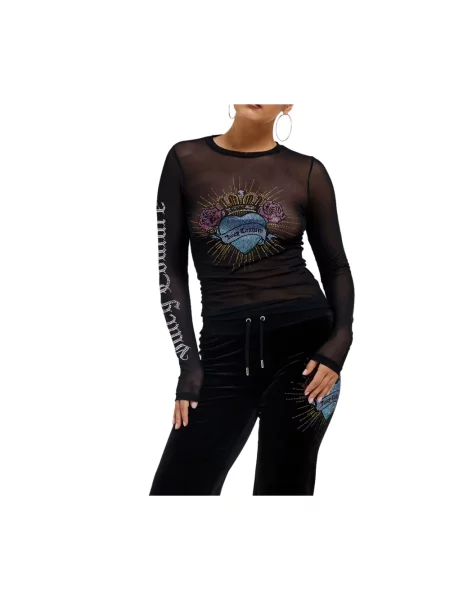 Długi top Juicy Couture z długim rękawem czarny