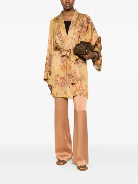 Geacă Forte_forte cu model floral cu imagine maro