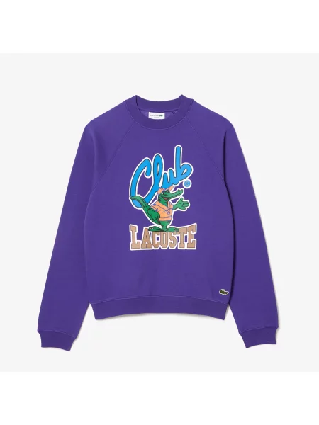 Lacoste Bluza Dresowa Loose Fit Z Rękawami Typu Raglan fioletowa