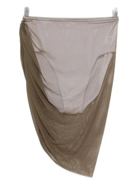 Fusta mini Norma Kamali plasă drapată verde