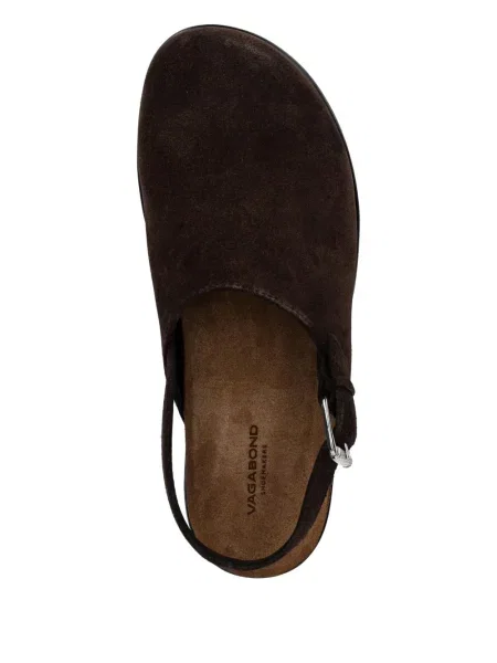 Papuci tip mules Vagabond cu cataramă slingback maro