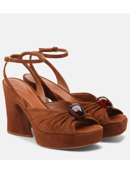 Sandale Zimmermann din piele de căprioară cu platformă maro
