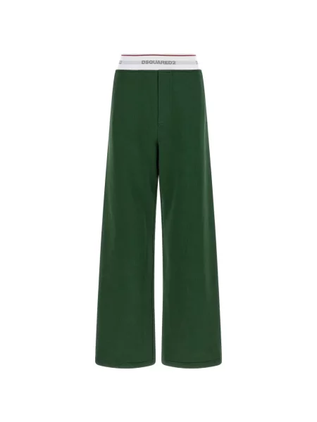 Pantaloni Dsquared2 alergare cu autograf verde