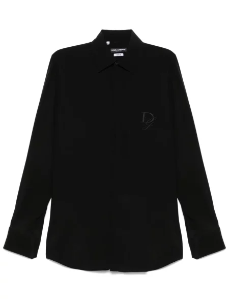 Cămașă Dolce & Gabbana cu broderie negru