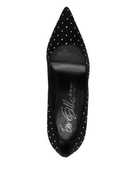Pantofi cu toc Le Silla din piele de căprioară de cristal negru