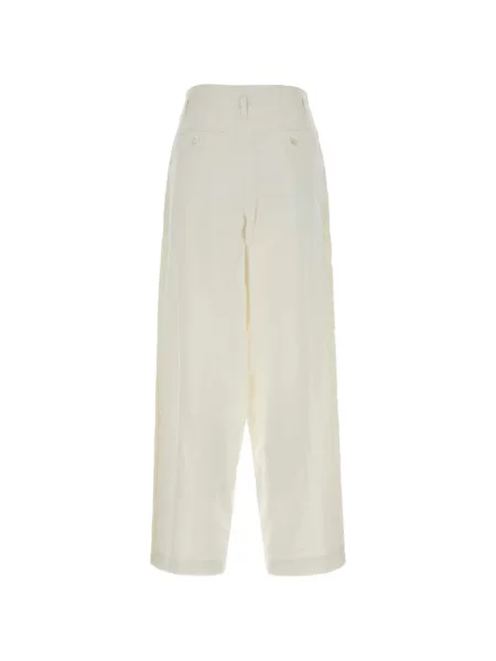 Pantaloni Bode cu broderie alb