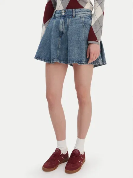 Дънкова пола Tommy Jeans сиво