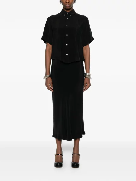 Fustă midi Maison Margiela până la genunchi negru