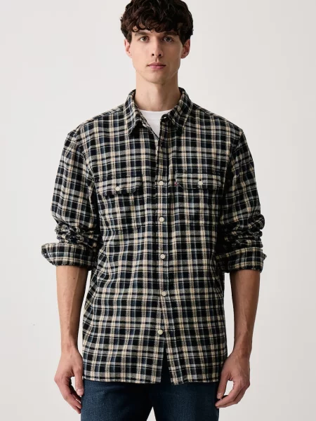 Levi's cămașă pentru bărbați din denim JACKSON WORKER albastru