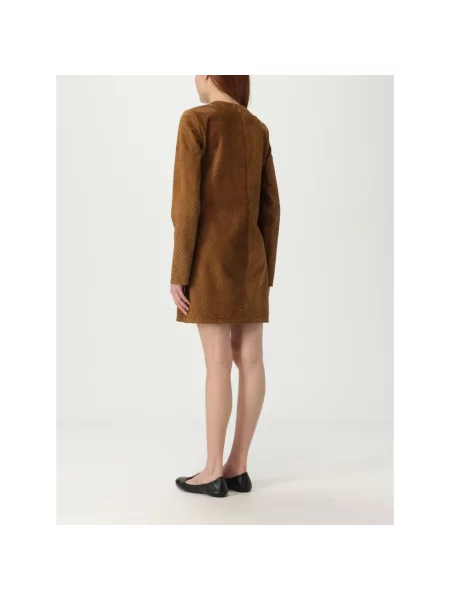 Sukienka mini Gucci zamszowa biznesowa beżowa