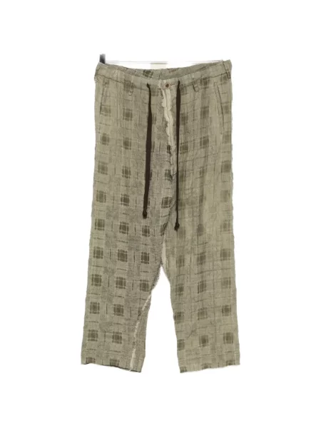Pantaloni Uma Wang în carouri cu cordon verde