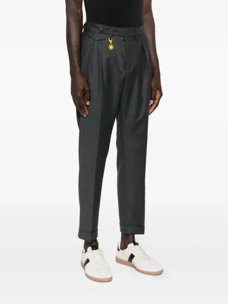 Pantaloni Manuel Ritz plisate de flanelă gri
