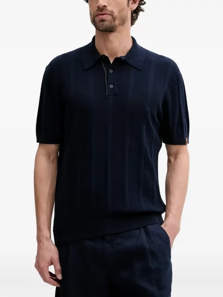 Tricou polo Benetton cu mâneci scurte albastru