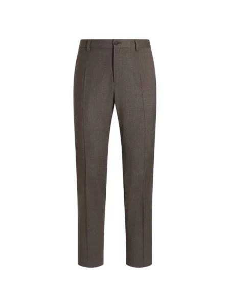 Pantaloni Dolce & Gabbana de flanelă maro