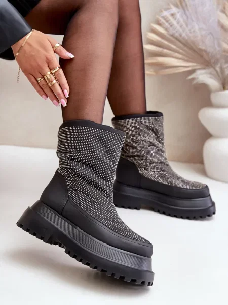 Полуотворени обувки Fs1 на платформе черно