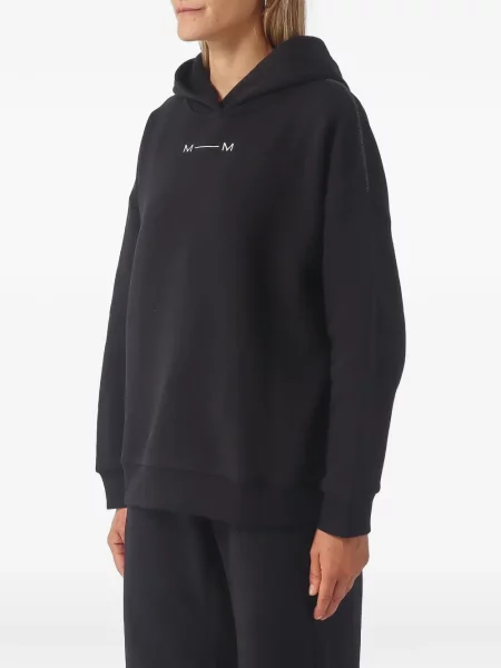 Hanorac cu glugă Max Mara cu imagine din jerseu negru