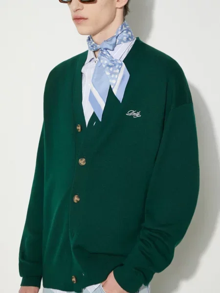 Drôle de Monsieur pulover de lână Le Cardigan Drôle bărbați verde