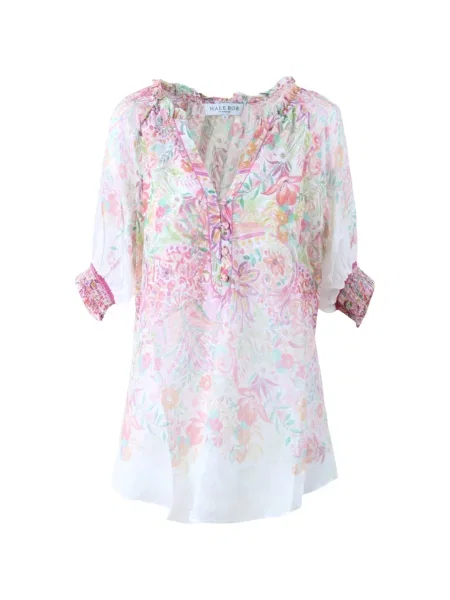 Wielobarwność bluzka Hale Bob w kwiatki biała