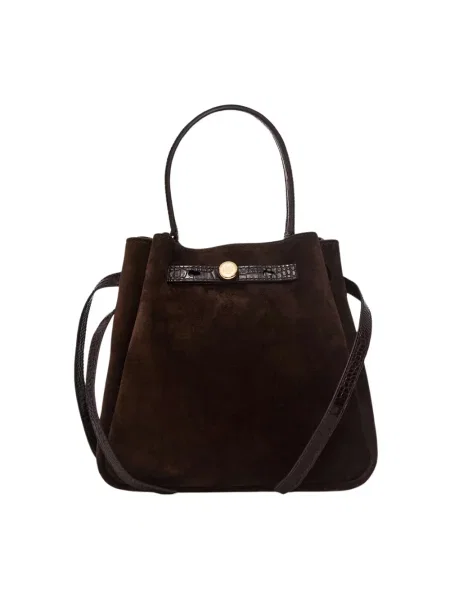 Kapelusz Tory Burch zamszowy brązowy