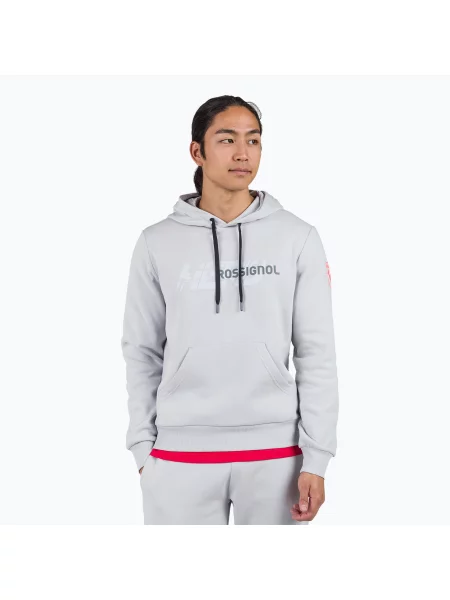 Férfi pulóver Rossignol New Hero Hoodie soft grey New Hero Hoodie szürke