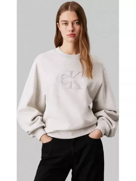 Calvin Klein Jeans Hanorac Chenille | alb