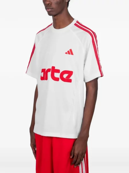 Tricou Adidas cu dungi din dantelă alb