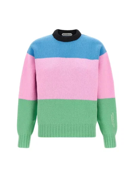 Sweter Jw Anderson wełniany w paski z paskiem
