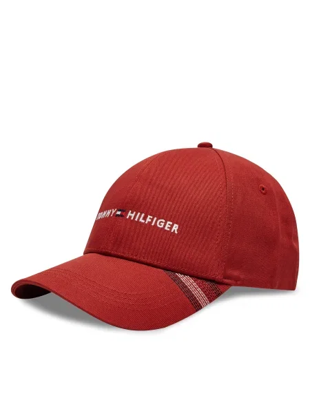 Шапка с козирка Tommy Hilfiger с апликация червено