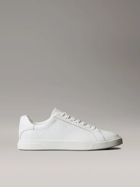 Calvin Klein Sneakers Low Pro Cups Lace Up Lth Aop alb